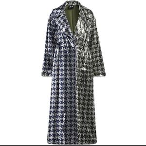 Size Large Adidas x Ivy Park Halls of Ivy Long Sequin Houndstooth Jacket